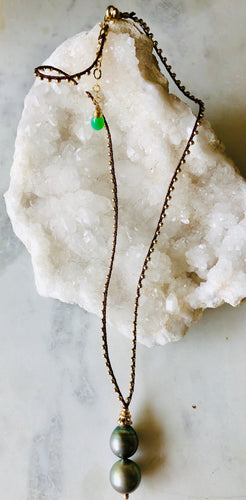 Double Drop Tahitian Pearl Necklace