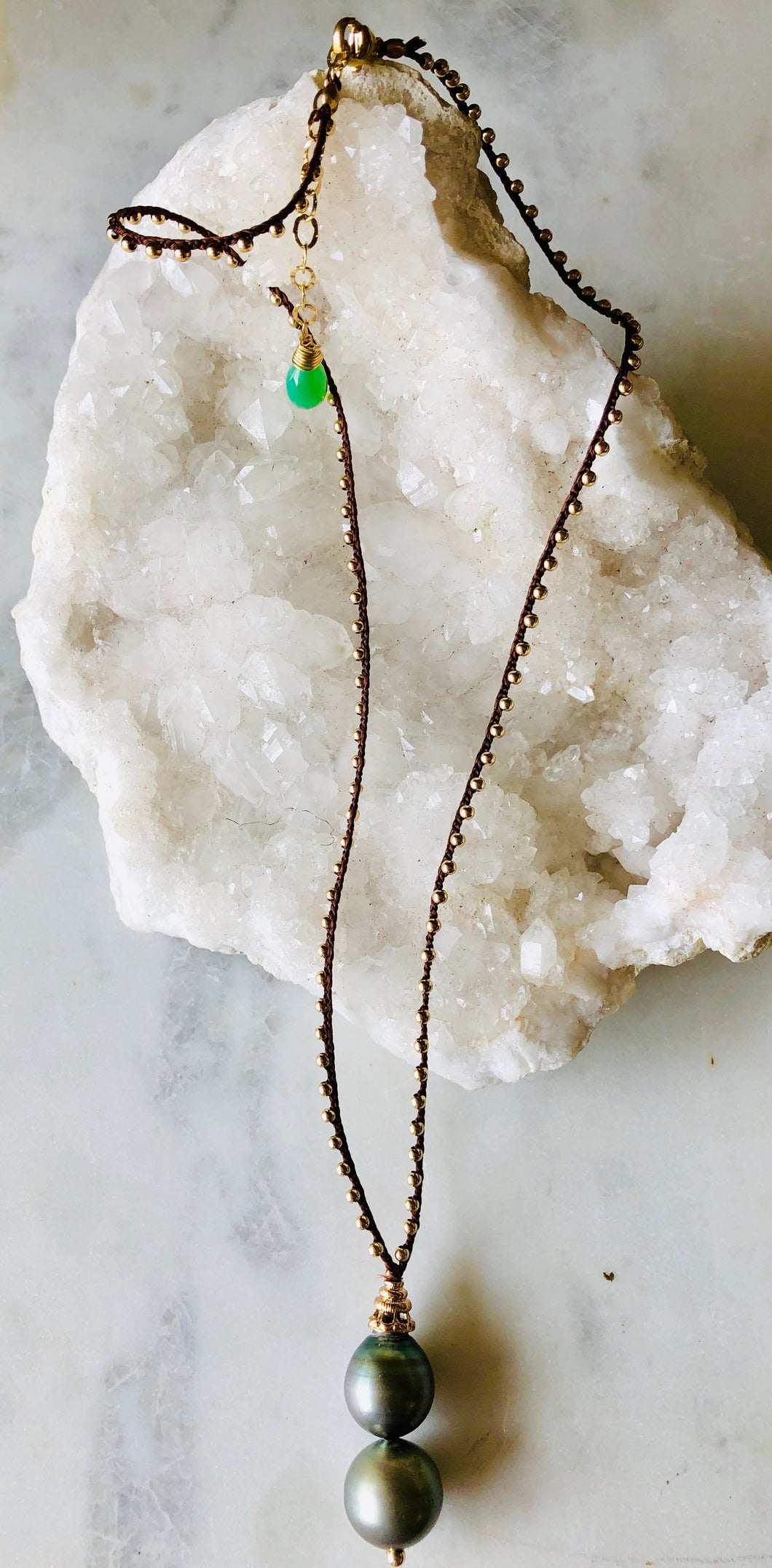 Double Drop Tahitian Pearl Necklace