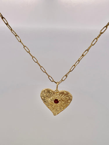 Heart Garnet Necklace